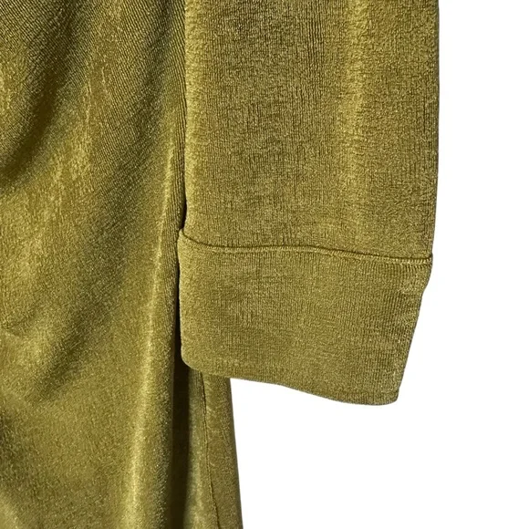 🔆 12th Tribe Olive Green Ruched Button Down Mini Dress, Medium - Picture 5 of 6